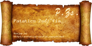 Patatics Zsófia névjegykártya